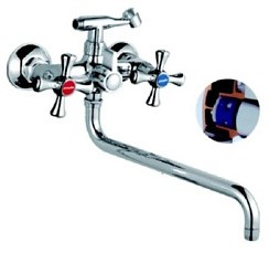 Фото Смеситель д/ванны двуручковый R5883F с S-.изливом Rainsberg