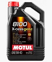 Фото Масло MOTUL 8100 X-cess GEN2  5W40 A3/B4 SN   5л. синт 111682