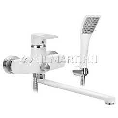 Фото Смеситель д/ванны SL77W-006E одноручковый, Белый/хром, длин.излив, РМС