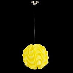 фото Светильник потолочный "Шар гофре", 1 лампа, D 33см, жёлтый, Е27, пластик