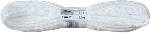 Фото Шнур вязаный полипропиленовый без сердечника, 4 мм х 20 м, р/н= 49 кгс КУРС БЕЛ