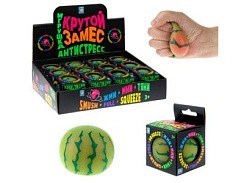 фото Игрушка Крутой замес, шар полосатый арбуз  6см в кор,12 шт Т22998
