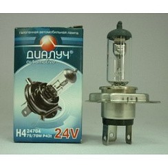 Фото Автолампа H4 24V  75/70W P43t Диалуч CLASSIC дальний и ближний