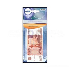 Фото Ароматизатор на зеркало Freshco 5000 рублей черная линия (пропит.пластинка) RU-5010