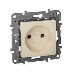 Фото Розетка без заземлением, в рамку, Слоновая кость, ETIKA