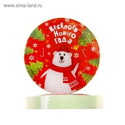 фото Полотенце прессованное "Collorista" Весёлого Нового года, 28х28 см, хлопок 1064984