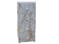 фото Комод Белый мрамор (моно рис.) белый 4 яруса