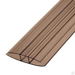 Фото Профиль соединительный неразъемный 6000х4-6 корич.бронза серый (для поликарбоната)