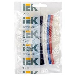 Фото Набор трубок термоусадочных ТТУ 2/1 4/2 6/3 8/4 жёлтый/синий/красный/чёрный/белый 20х8см, IEK