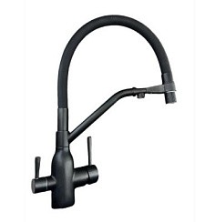 Фото Смеситель д/кухни A61313H-2 одноручковый под фильтр, чёрный OUTE