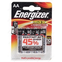 Фото Батарейка AA 4шт. Energizer MAX E91/AA BP 4 RU