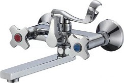 Фото Смеситель д/ванны SL115-142E, двуручковый, короткий излив, хром, РМС