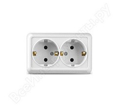Фото Розетка 2-м о/у с/з "Олимп" 16А 220В белая "UNIVersal" О0128
