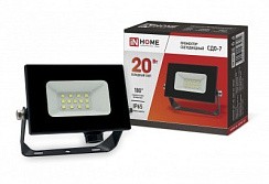 Фото Прожектор светодиодный 20Вт, 6500К, 1800Лм, IP65, IN HOME