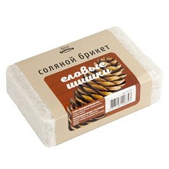 Фото Соляной брикет "Еловые шишки", 1,2 кг, БАННАЯ ЛИНИЯ™