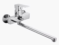 Фото Смеситель д/ванны одноручковый R1023F с L-изливом 35 см, хром Rainsberg