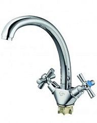 Фото Смеситель для кухни двуручковый KOA4-A722 на гайке Solone РАСПРОДАЖА