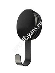 фото Крючок одинарный металл черный на липучке W8002-11