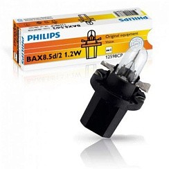 Фото Автолампа BAX 12V 1,2W B8,5d/2 Philips панельная