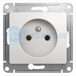 Фото Розетка 1-м б/з в рамку белая GLOSSA GSL000141