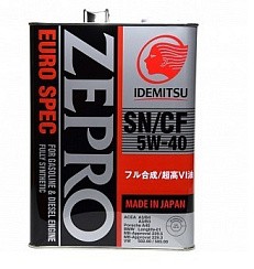 Фото Масло IDEMITSU Zepro Euro Spec  5W40 SN/СF   1л. синт. ж/б