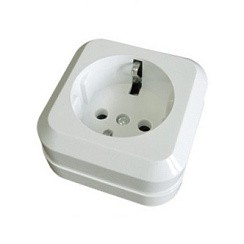 Фото Розетка 1-м о/у б/з "Олимп" 16А ,220В белая "UNIVersal" О0022