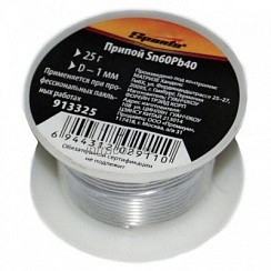 фото Припой D-1мм 25гр пласт.катушка SPARTA 913325