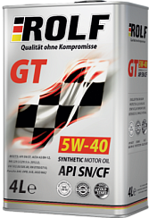 Фото Масло ROLF GT  5W40 SN/CF ACEA A3/B4  4л. синт. (железо)