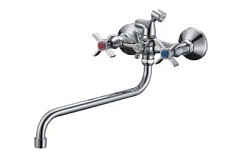 Фото Смеситель д/ванны SL118-143, двуручковый, излив 295 мм, хром, РМС