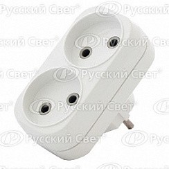 Фото Тройник на 2 гнезда без заземл. плоский 6А UNIVersal А202