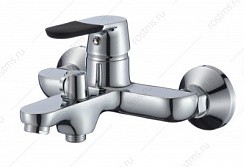 Фото Смеситель д/ванны SL123BL-009E одноручковый, Хром, Чёрн. ручка, корот.излив, РМС