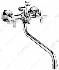 Фото Смеситель д/ванны SL72-143 двуручковый, длинный излив, Хром, РМС