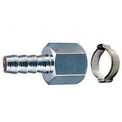 Фото Переходник 1/4"F на елочку (10 мм; обжимное кольцо 10х15 мм; блистер) Fubag 180252 В