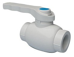 Фото Кран шаровый ПП Ду 25 мм с пластиковым шаром (PPRC)
