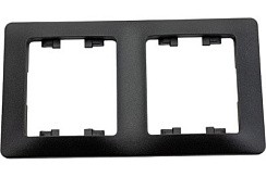 Фото Рамка 2 поста вертикальная антрацит Glossa GSL000706