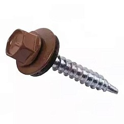 Фото Саморез кровельный коричневый 4,8\35 (RAL 8017) (140) 0500117 КЧ
