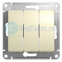 Фото Выключатель 3-кл. в рамку бежевый сх.3 GLOSSA GSL000231