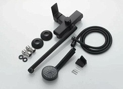 Фото Смеситель д/ванны A1063H одноручковый c L-изливом, Ø35, (AL), ЧЁРНЫЙ  ALOUTE