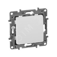 Фото Выключатель 1 кл. в рамку, Белый, безвинт. зажимы, 10AX, ETIKA