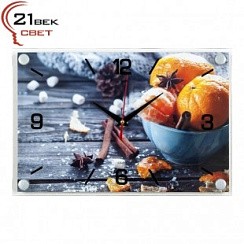 фото Часы настенные "Мандарины и специи" 33х23х4,5 см