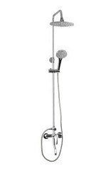 Фото Смеситель + стойка душевая "тропический душ" с 2 лейками, корпус АБС хромированный. BRIMIX 3069