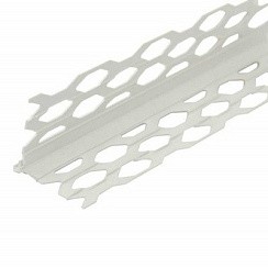 Фото Угол штукатурный ПВХ для фасадных работ с маяком 6мм (3м)