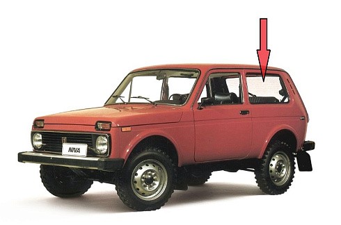 Фото ВАЗ 2121 Стекло боковины тонир., шелкография (Нива)