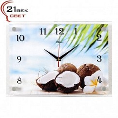 фото Часы настенные "Кокосы", 35,5х25х4,5 см