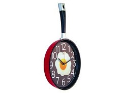 фото .Часы настенные Сковорода 25х43см, корпус красный с черным   "Рубин" РАСПРОДАЖА