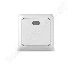 Фото Выключатель 1-кл. о/у с подсветкой "Олимп" 10А 220В белый "UNIVersal"