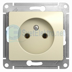 Фото Розетка 1-м б/з в рамку бежевая GLOSSA GSL000241