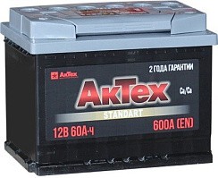 Фото АКБ 60а/ч о/п 570A АКТЕХ (L=242; b=175; h=190)