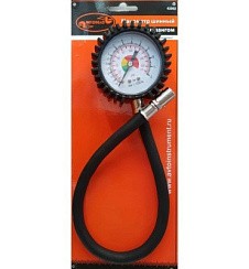 фото Манометр для шин с насадкой и шлангом 10 атм. АвтоDело 42302