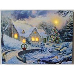 фото Картина светодиодная "Зимняя сказка", размер: 40х30 см. 5 ламп.на бат.
